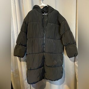 H&M Divided Black Puffer Jacket Long LG